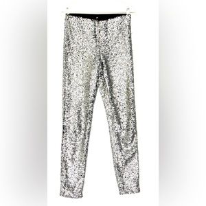NEVER WORN! Rare silver sequin H&M leggings! Size 10! Excellent condition!